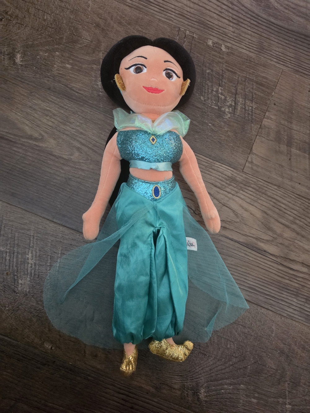 Ty Teal Princess  Jasmine Doll with Gold Shoes